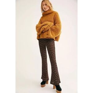 ‘ Free People ’ Black and Tan Metallic Flared Pants